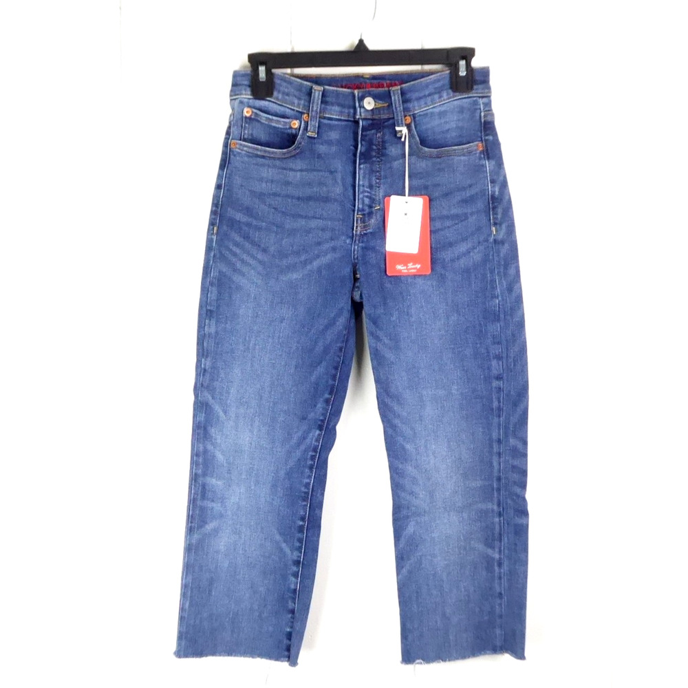 Lucky Brand‎ Jeans Womens SZ 4/27 Cropped Straight Leg Relaxed Raw Hem High Rise